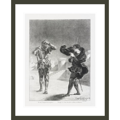Le fantome sur la terrasse (Act. I. Sc. V) from Shakespeare’s Hamlet by Eugène Delacroix -Framed Giclee Print