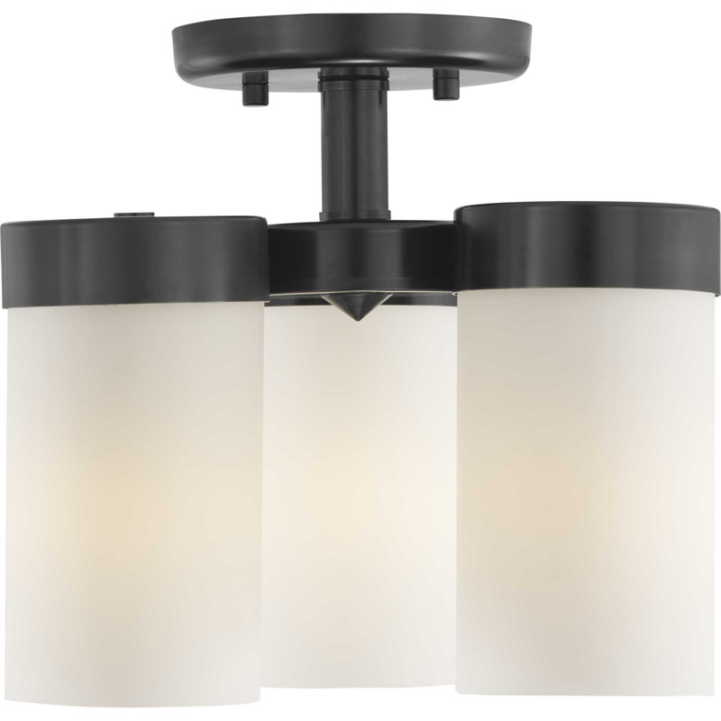 Plafonnier semi-encastré 3 lumières 11,75 po Preston, Noir