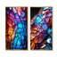«Opalescent Abstract Fractal Glass Relief I», ensemble de 2 impressions sur fractales abstraites sur toile-670195617-670195618