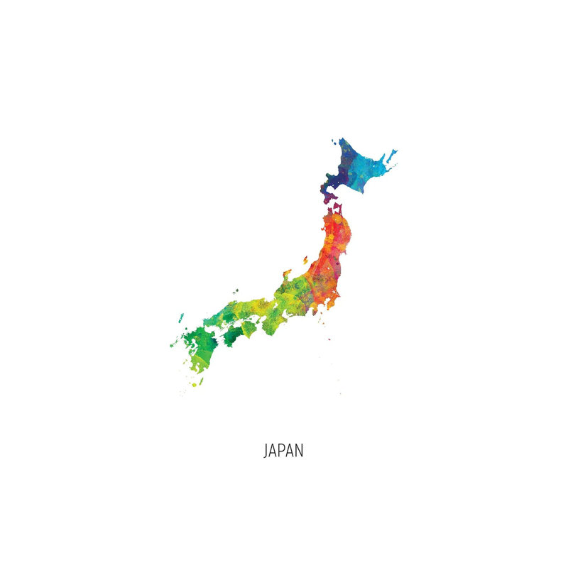 MTO2980-Carte du Japon, H 60 po x l 40po x P 1,5 po