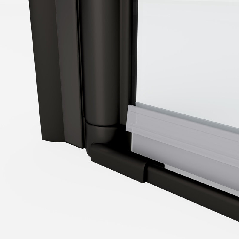 Universal Folding Pivot Shower Door, Matte Black