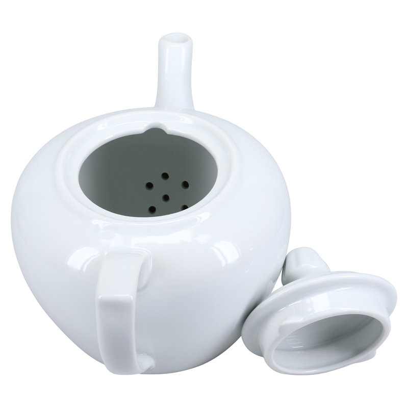 Elegant White Porcelain Teapot with Lid, 32 oz