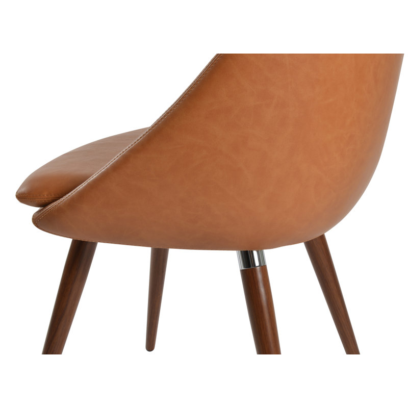 Chaise d'appoint Avanos Ana, Noyer / Chrome, Caramel