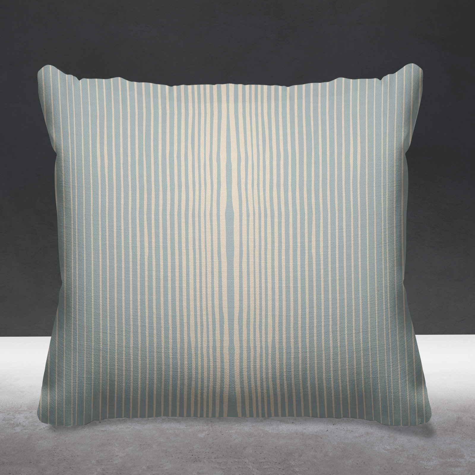 Ash Striped Indoor/Outdoor Throw Pillow, 20" x 20", Blue