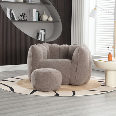 Fauteuil à billes avec repose-pieds Lazy
