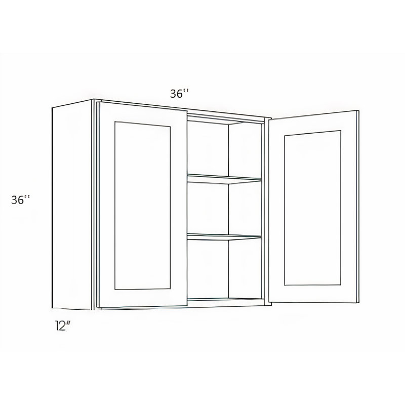 Armoire de cuisine prête à assembler en shaker gris clair, 36''