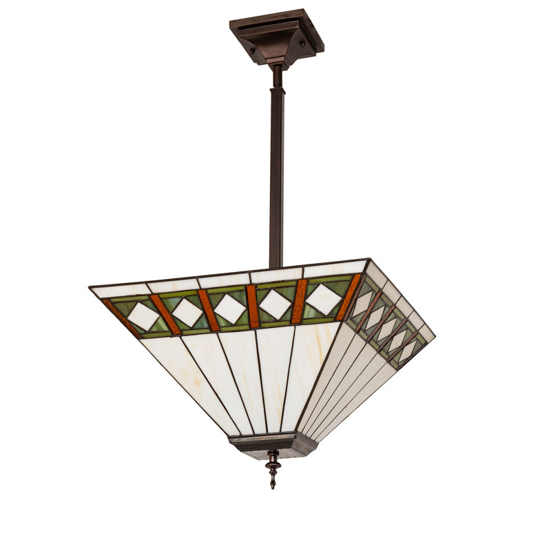 17" Square Diamond Band Mission Inverted Pendant