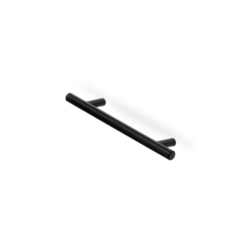 Symple Stuff Furniture Handle, Centre Distance 128 Mm, Hollow Stainless Steel, Black, 25