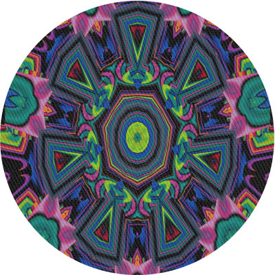 Tapis à tisser bleu/rose/noir