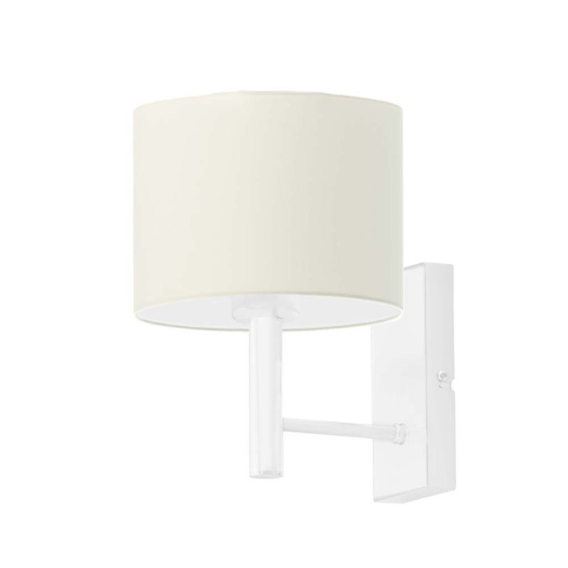 Awez Steel Armed Sconce, Ecru, White