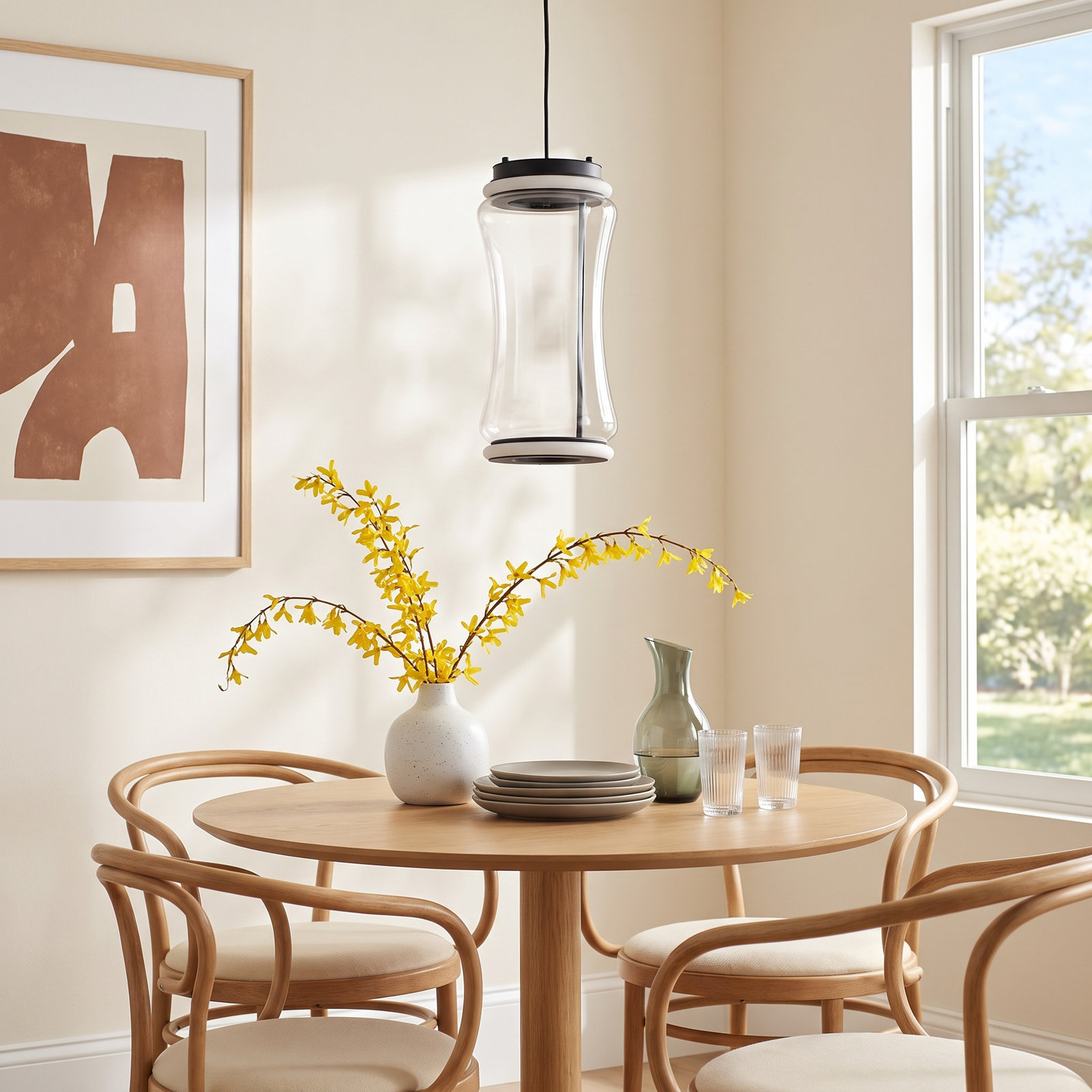 Poinsettia 2 Light Glass Dimmable LED Pendant