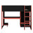 Wood Twin Size Gaming Loft Bed With Built-In Desk, Wardrobe, LED And A Drawer-622806357