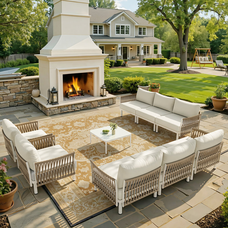 Outdoor Patio Sectional Sofa Set, Beige