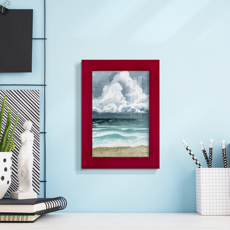 South Beach Storm I - reproduction de cadre photo simple, Rouge, H 6 po x l 4 po x P 1 po