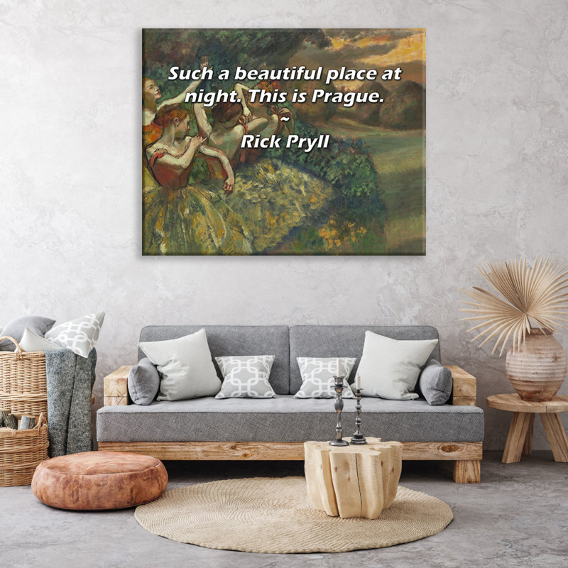 Citation artistique «Un bel endroit la nuit. Voici Prague.» Toile tendue par Rick Pryll Gallery, H 13 po x l 18 po