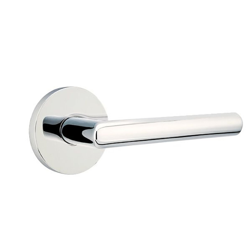Poignée de porte avec rosette et passage de la porte, Gauche, Chrome poli