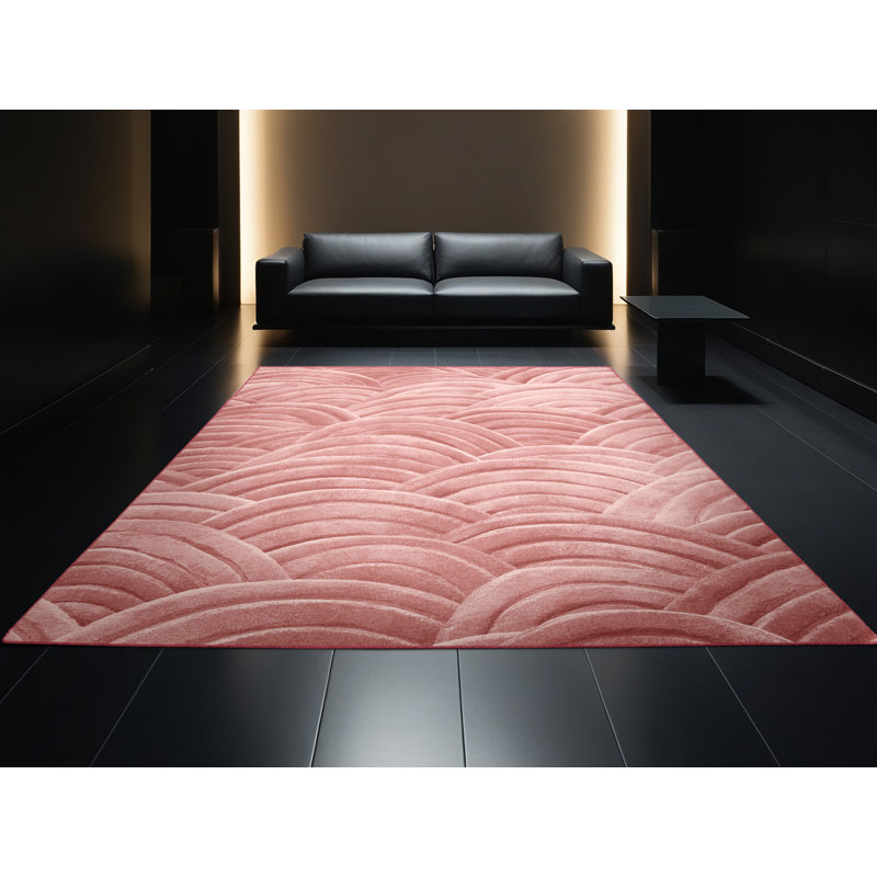 Soft Plush Fannin Valentines Modern & Contemporary Abstract Area Rug in Beige – Rose Binding, 2x4