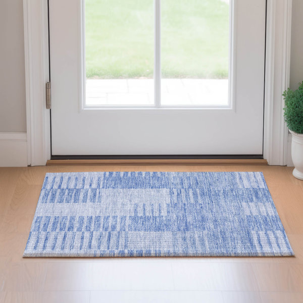 Bungalow Rose Premium Machine Washable Houtz Blue Rug - Wayfair Canada