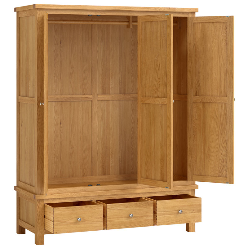 Dover 3 Door Solid Wood Wardrobe