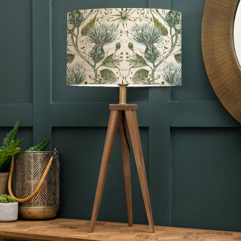 Aratus Wood Tripod Lamp, Lichen