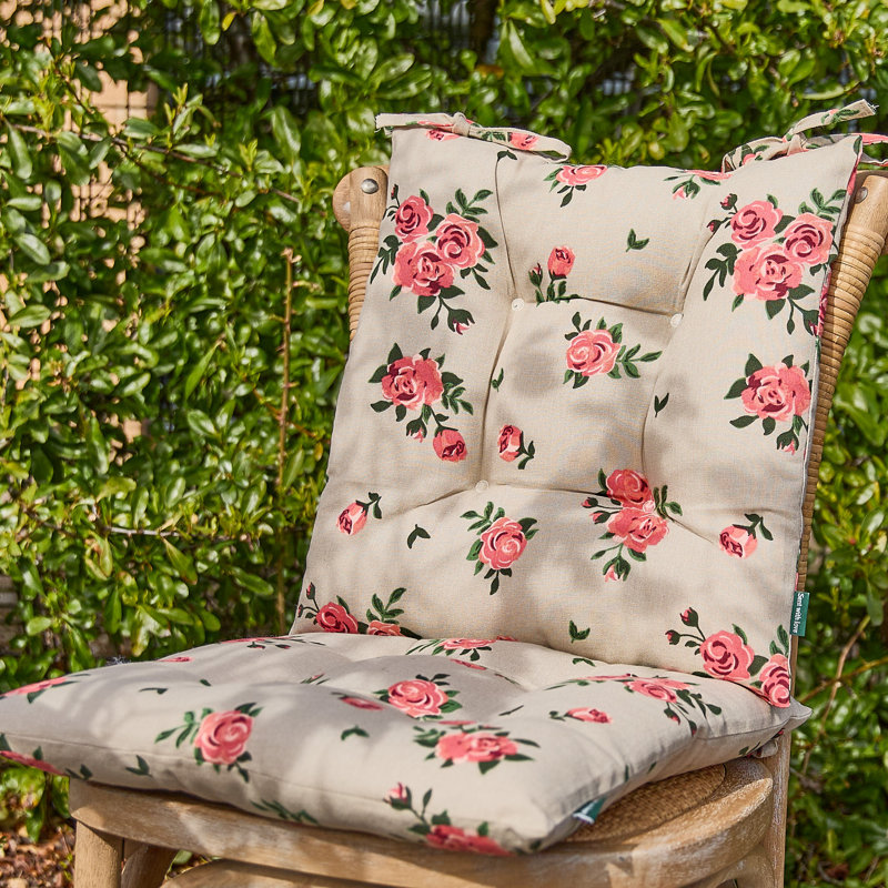 Set Of Two Rose Seat Pads, Pink