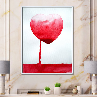 «Red Heart Leak In Ocean Of Love», décoration murale moderne sur toile
