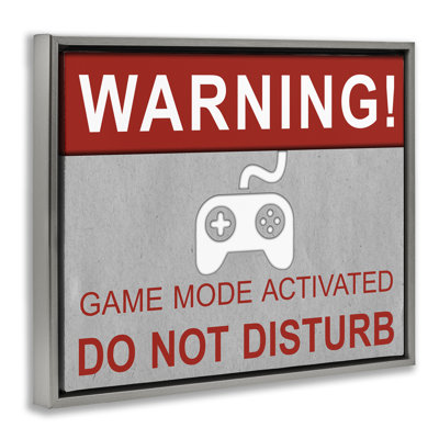 Gaming Do Not Disturb Framed Floater Canvas Wall Art By Sd Graphics Studio