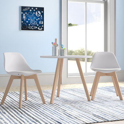 Brockman Isabelle & Maxâ„¢ Kids Table & 2 Chairs Set Modern Activity Play Table W/beech Leg Cushion by Viv + Rae