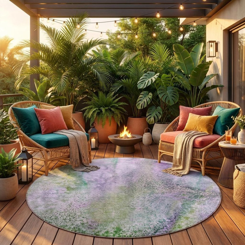 Tapis d'intérieur rond 8 po