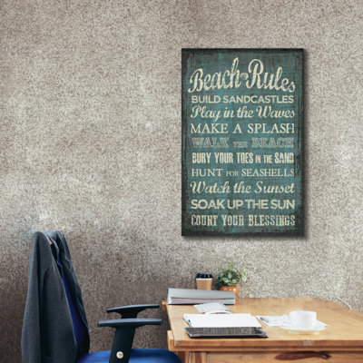 «Beach Rules» par Erin Clark, art mural sur toile