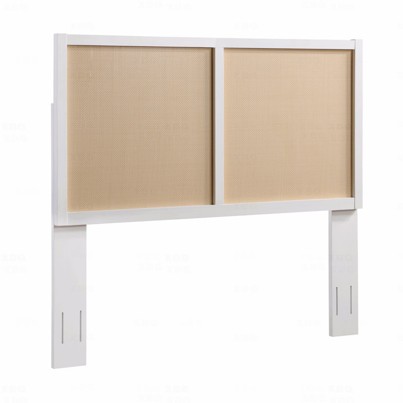 Cane And Solid Wood Queen Headboard, Queen