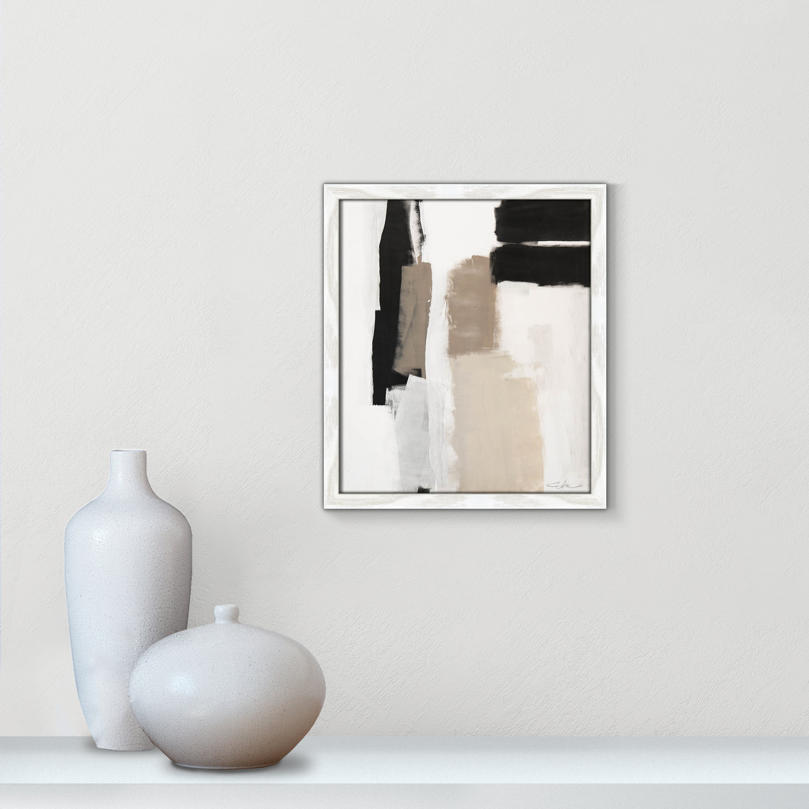Earth Scapes II by Casa Fine Arts, White Slim Unmatted Picture Framed, 15" H x 13" W x 1.25" D