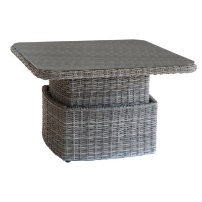 Bestla Square Glass Outdoor Coffee Table - 110 cm W 110 cm D