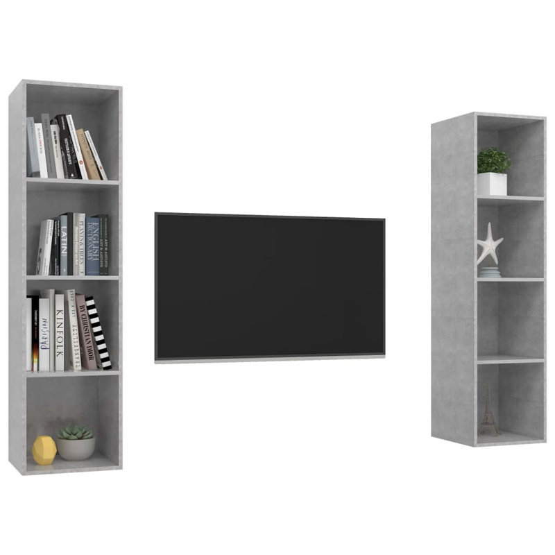 Draycen Unfinished TV Stand for TVs up to 88", Concrete Grey