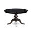 Ensemble de table de cuisine 7 pièces en polyester 6 chaises de salle à manger gris foncé, dossier capitonné et table de petit déjeuner ronde de 48 po au fini noir sablé.-2116487279