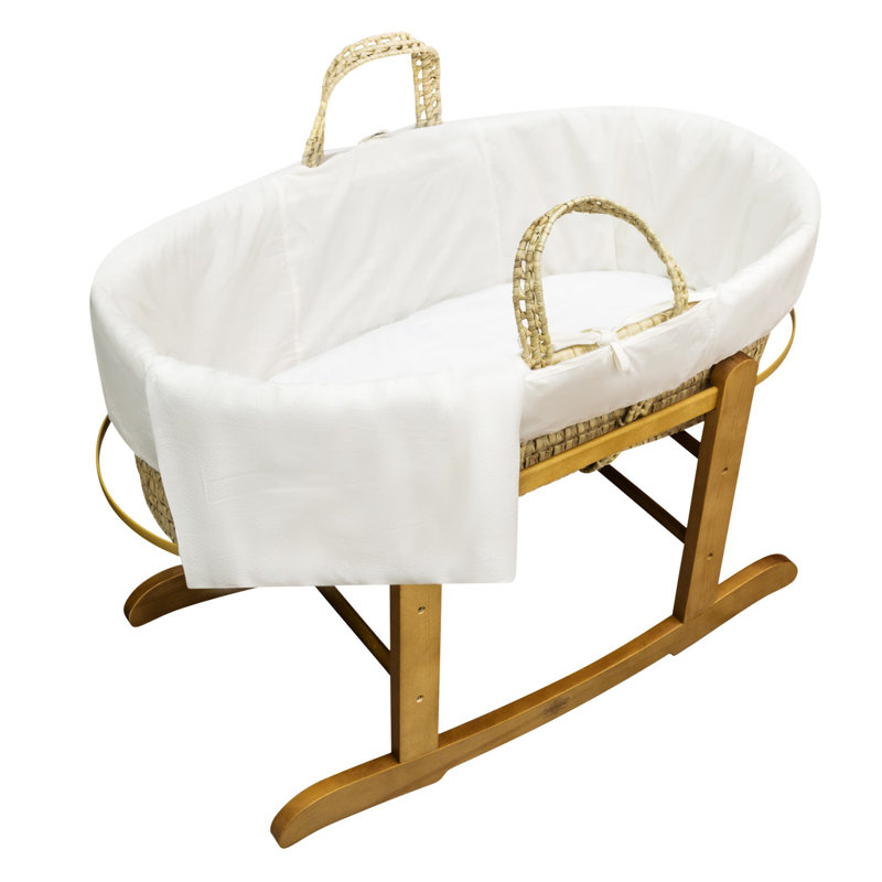 Moses Basket With Stand with Bedding with Mattress