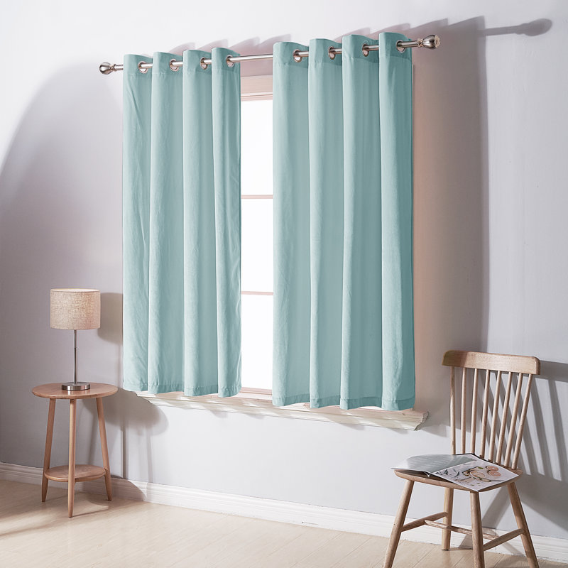 Faroe Blackout Curtain Pair, Light Blue, Width 117 x Drop 183 cm