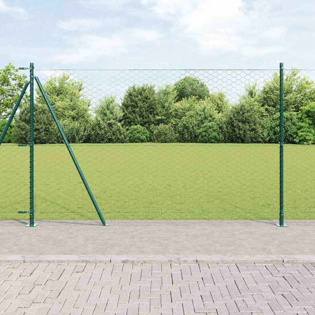Vidaxl Fence With Posts PVC-Coated Steel