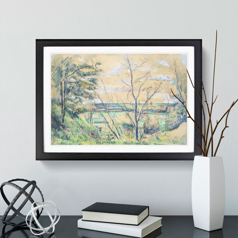 In the Oise Valley by Paul Cezanne - Picture Frame Painting, 36cm H x 48cm W x 2cm D, Black Framed