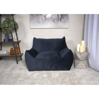Allea Velveteen Bean Bag Chair With Armrests