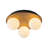 3-Light Glass Goble Wooden Round Flush Mount-2140049026
