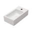 Lavabo de salle de bain mural rectangulaire en céramique blanche