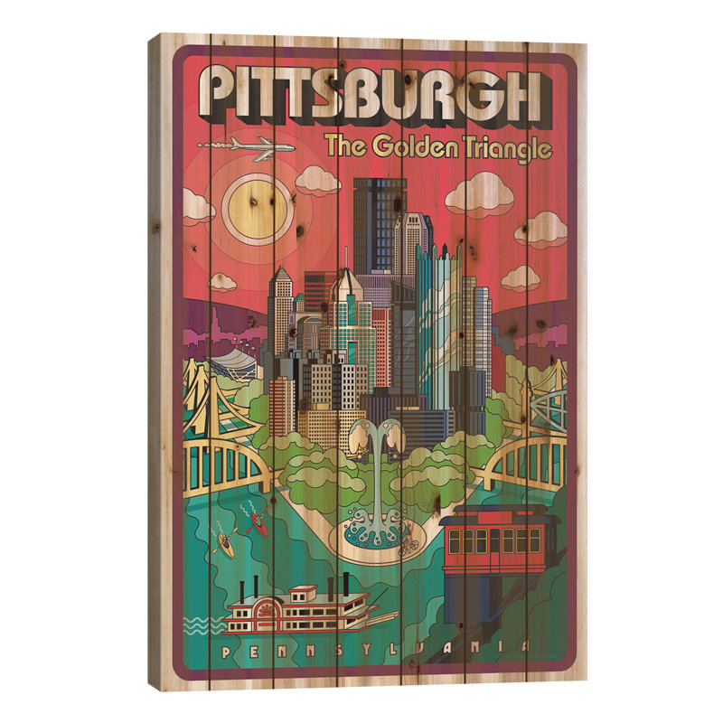 Affiche de voyage Pittsburgh Pop Art, L 18 po x H 26 po