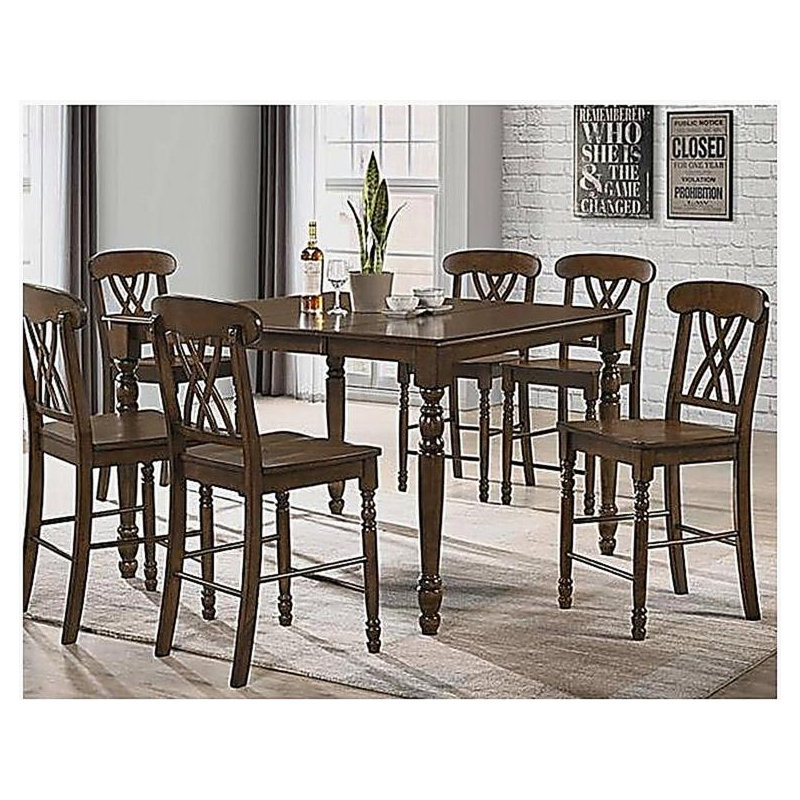 Tabouret de bar en bois de noyer (ensemble 2 pièces)