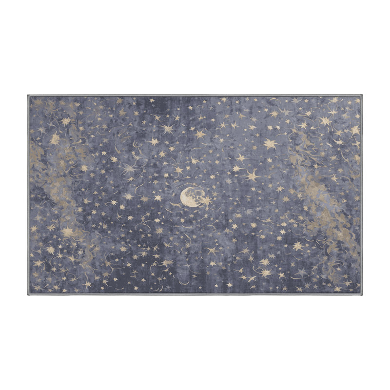 Machine Washable Gray Area Rug, Rectangle 7' x 10'