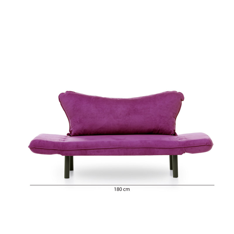 Canapé-lit à accoudoirs arrondis 61,42 po Marlowe, Polyester mauve
