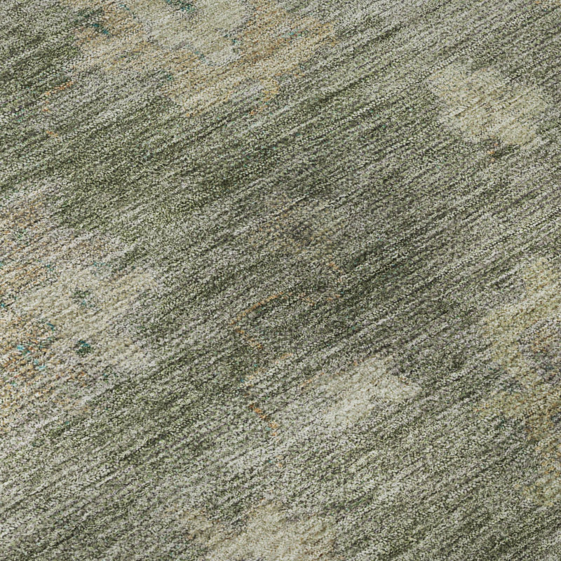 Premium Machine Washable Mayfield AMF2305 Global Rug, Sage, 8' Round