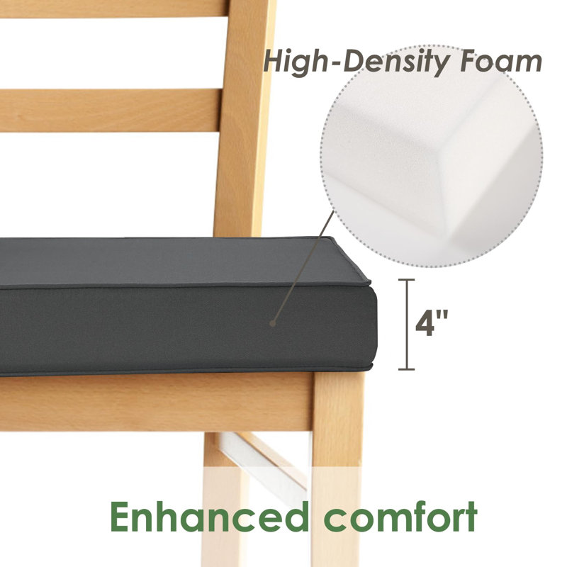 Waterproof Outdoor Patio Chair Cushions Set of 2 – Thick 600D Oxford Foam Seat Pads with Ties – Durable, Weatherproof for Garden Sofa or Patio, Size: 22x22x4 Inch