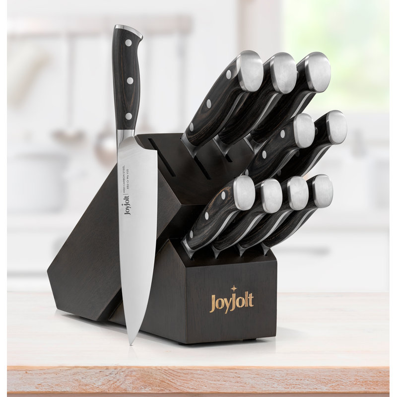 Joyjolt 11-Piece Assorted Knife Block Set