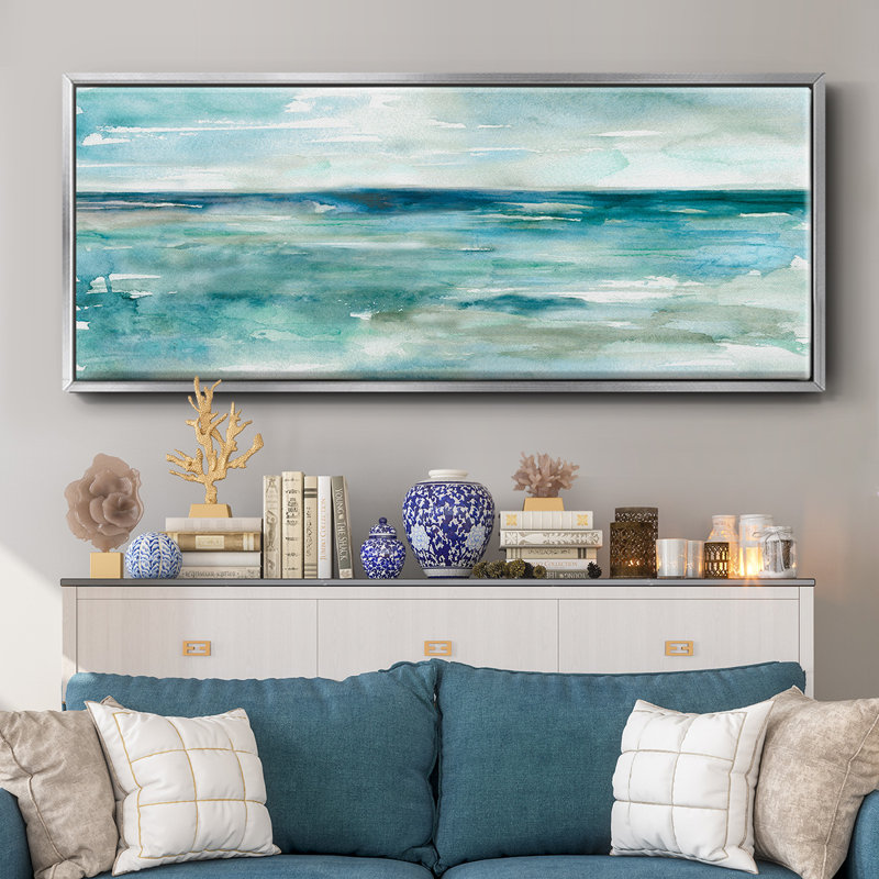 Wash Over Me- Framed Canvas, 20" H x 50" W